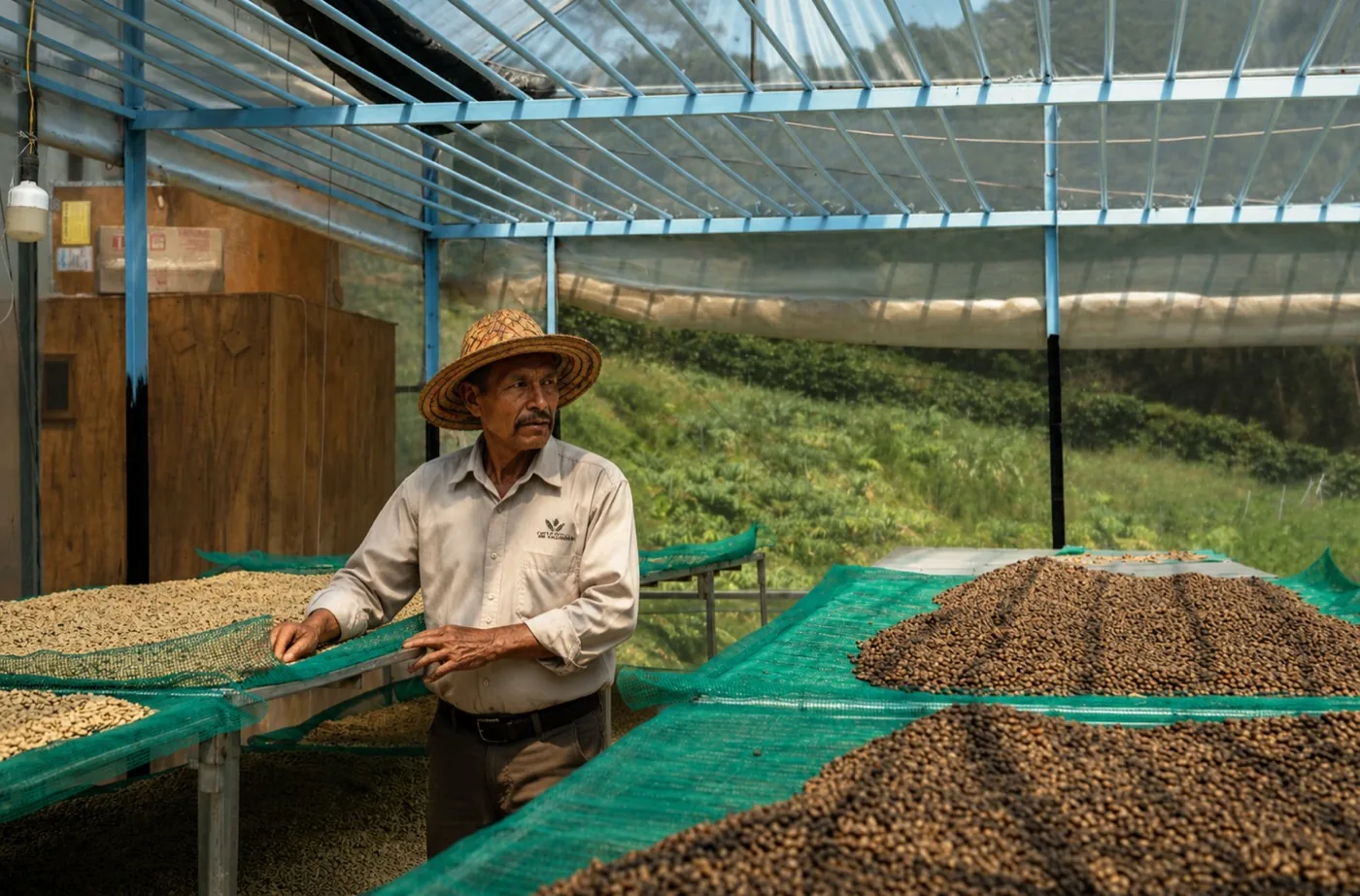 Secado natural del café al sol